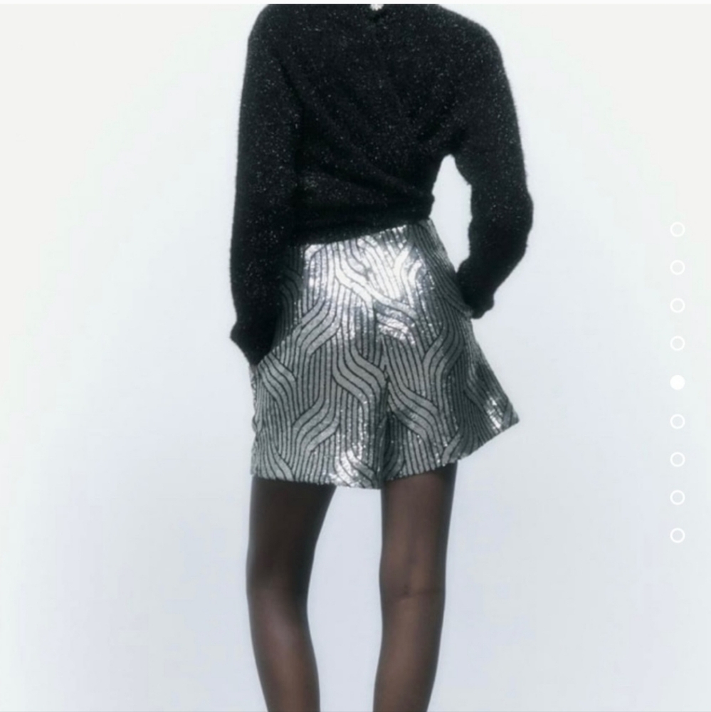 NWT Zara Women FESTIVE DAYS Sequin Shorts Size Small - Picture 5 of 5